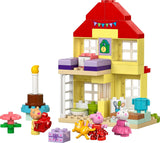 LEGO DUPLO Peppas fødselsdagshus: Kreativt 3-cifret legetøj, bygge og genopbygge legetøjshus til 2-årige, drenge og piger, fremmer fingerfærdighed 10433 Byggesæt Besuche den LEGO-Store