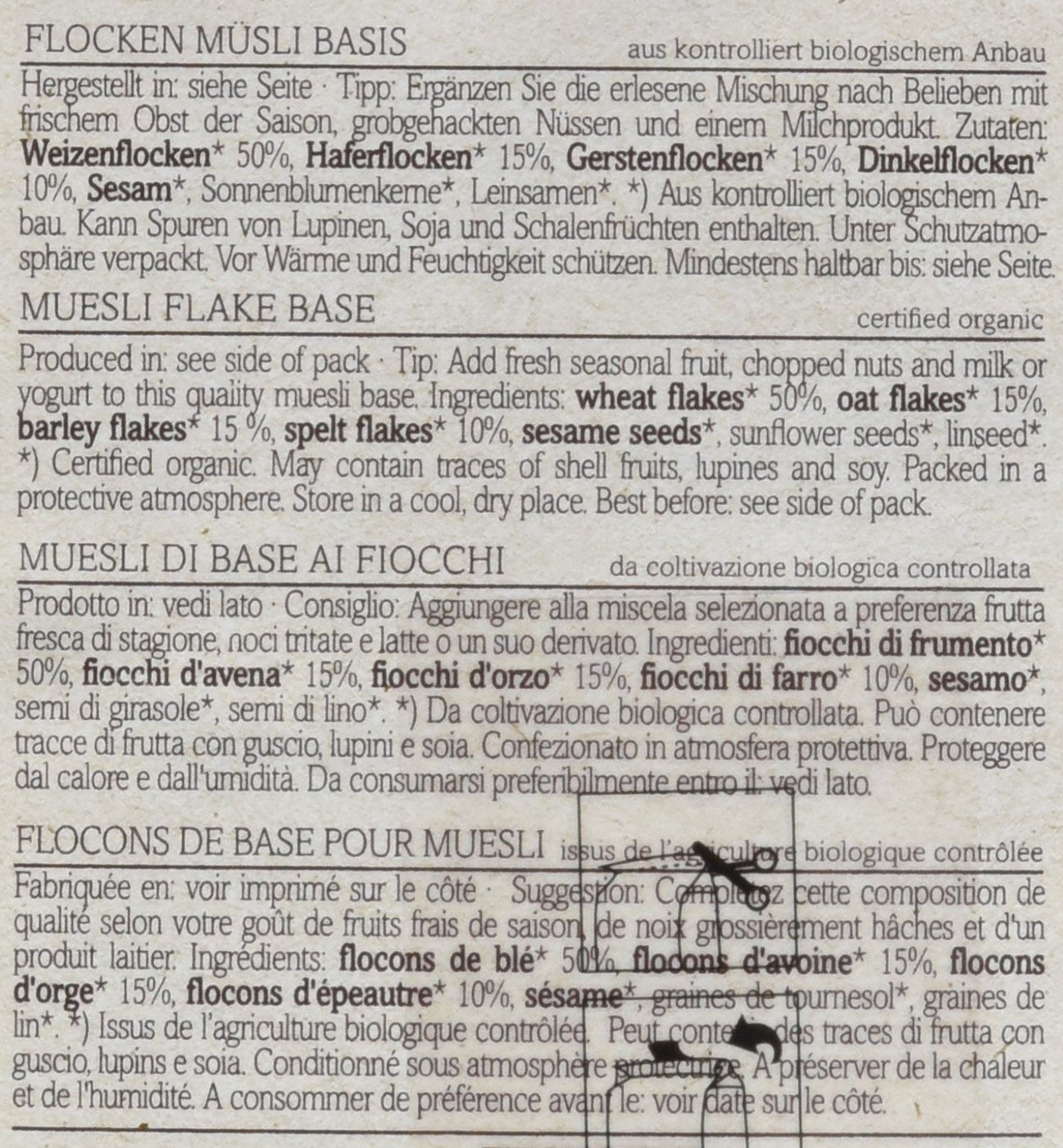 Verival Flocken Basis Müsli - Bio, 6Er Pack (6 X 1 Kg) Korn Naty Shop