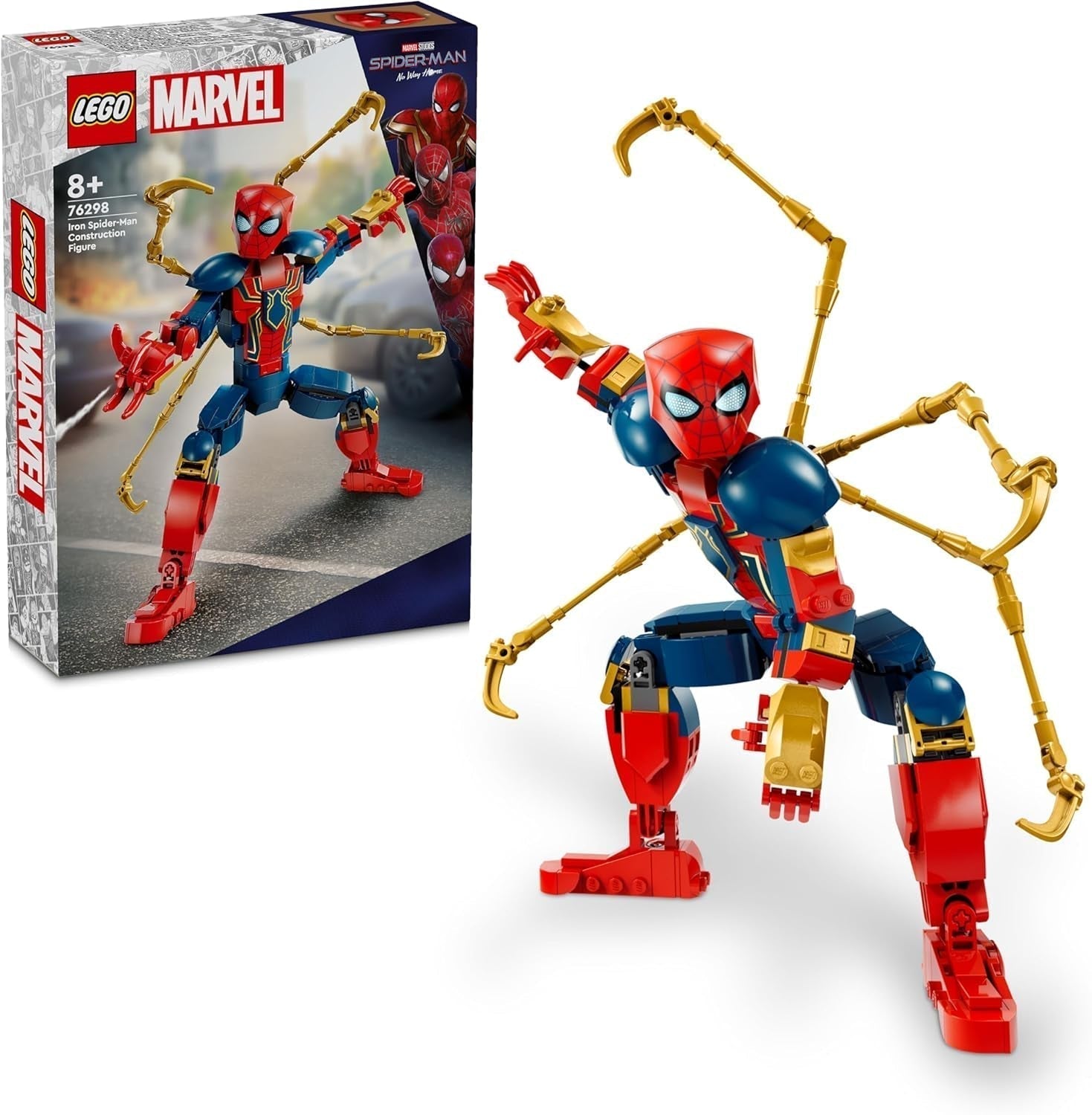 LEGO Marvel Iron Spider-Man byggeklodser Superhelte actionlegetøj til børn 8+ Drenge og piger Pansersæt Bygbare model Avengers gaveidé til Marvel filmfans 76298 Byggesæt Besuche den LEGO-Store Standardtitel