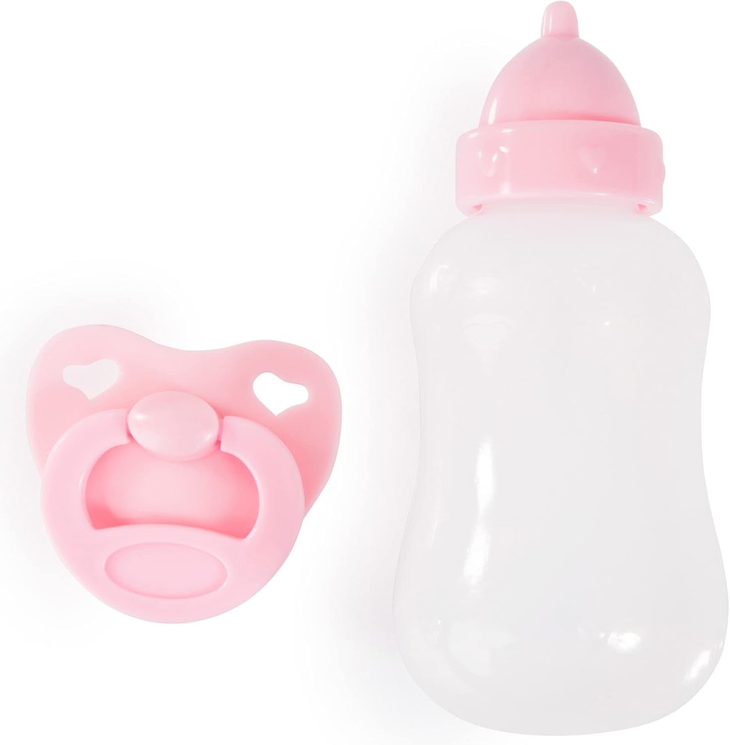 Bayer Design 93822AA Babypuppe Anna, spricht 24 Babylaute, weicher Körper, Schlafaugen, Schnuller, Flasche, 38 cm, rosa, Lille