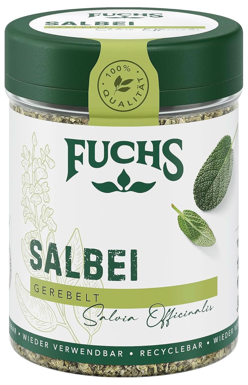Fuchs, salvie, sur note, delikat bitter til ravioli eller gnocchi, 14 gram krydderier Naty Shop