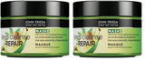 John Frieda - Deep Cleanse & Repair Mask / Treatment - Indhold: 250 ml - Med hampfrøolie + nærende avocado - Beroligende hårmaske til beskadiget hår Naty Shop hårmaske 250 ml (pakke med 2)