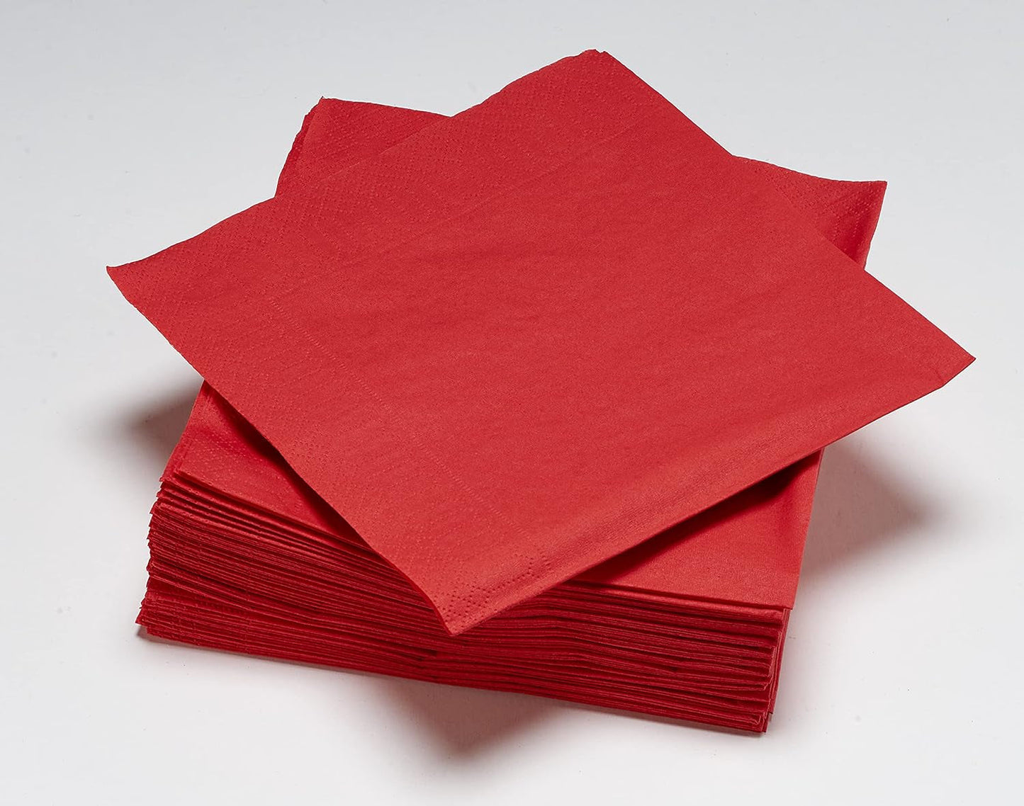 50 væv, bomuld, 33 x 33 cm, 2-lags, FSC-rød, cellulose, 33 x 33 cm (pakke med 3)