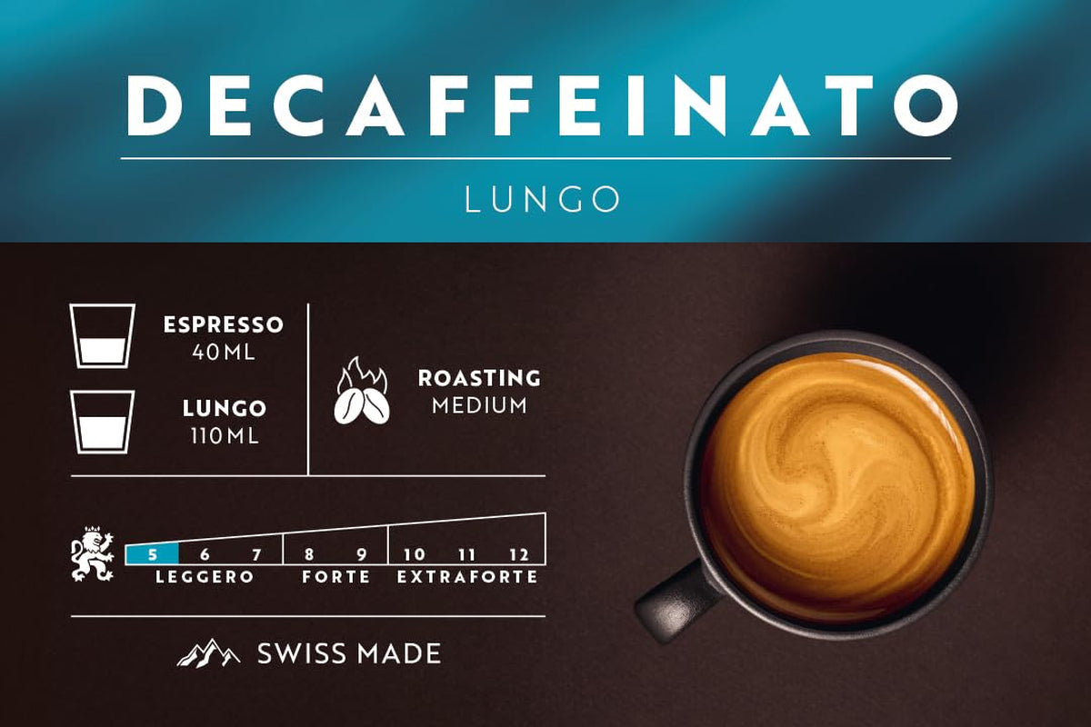 Café Royal Lungo Decaffeinato – Nespresso®-kompatible kaffekapsler, 100 % Arabica, Intensität 5/12, Rainforest Alliance, koffeinfri, 100 kapsler