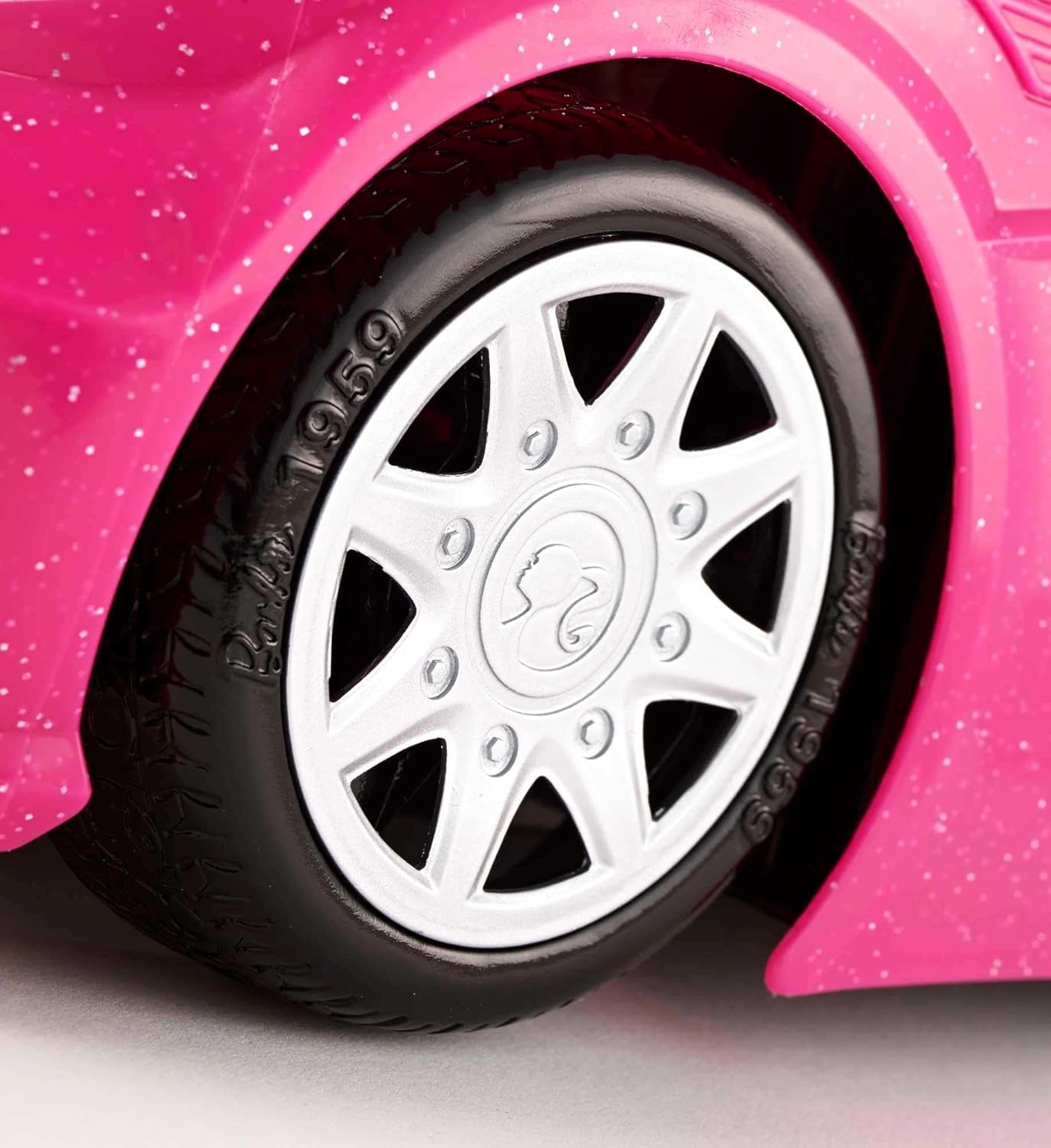 Barbie dukke og pink glitter cabriolet, realistiske dæk, logo, legetøj fra 3 år og op, DJR55