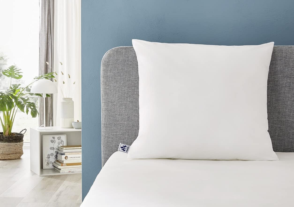 Irisette Noblesse pude - Made in Germany - Pude med aftageligt betræk lavet af ren bomuld, 80 X 80 cm, Oeko-Tex certificeret Naty Shop standard puder