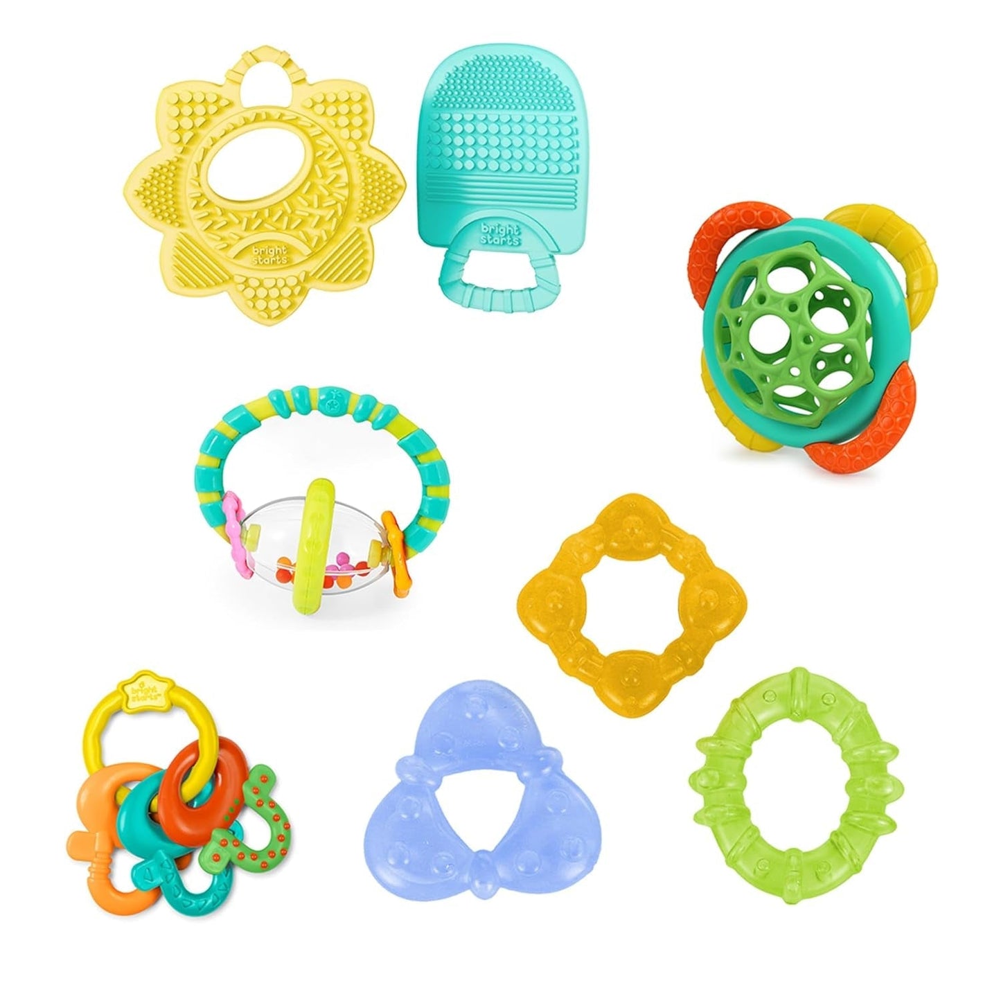 Bright Starts Little Shakers 6-delt gavesæt - babyrangler og bidere BPA-fri let at fange Unisex Newborn+