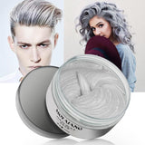 Midlertidig hårfarve, styling af hårfarve til mænd, kvinder, naturlig hårpomade, hårfarvevoks til fest, cosplay og halloween, 4,23 oz (sølvgrå) Naty Shop grå hårfarve
