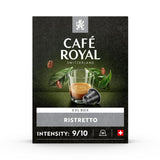 Café Royal Ristretto 36 Kapsel for Nespresso Kaffemaskine - 9/10 Intensitet - UTZ-certificeret Kaffeekapsel af Aluminium (Packung med 3)