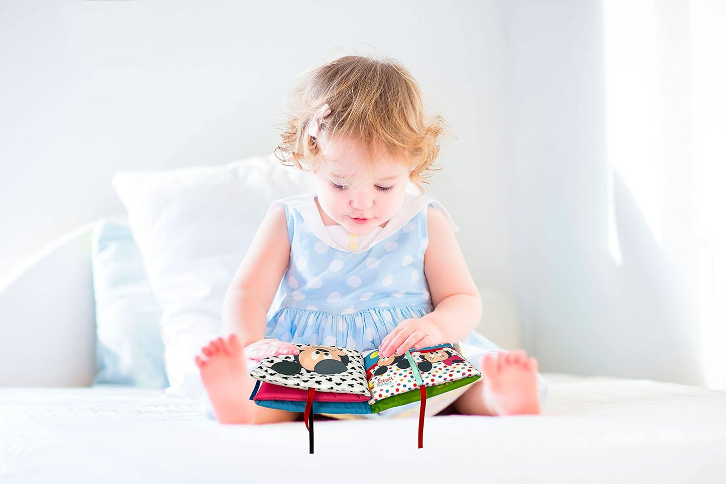 Clementoni 17721 Disney Baby - stofbog, alsidigt babyrejselegetøj, knitrende og knirkende billedbog til nyfødte fra 0 måneder Babylegetøj Naty Shop