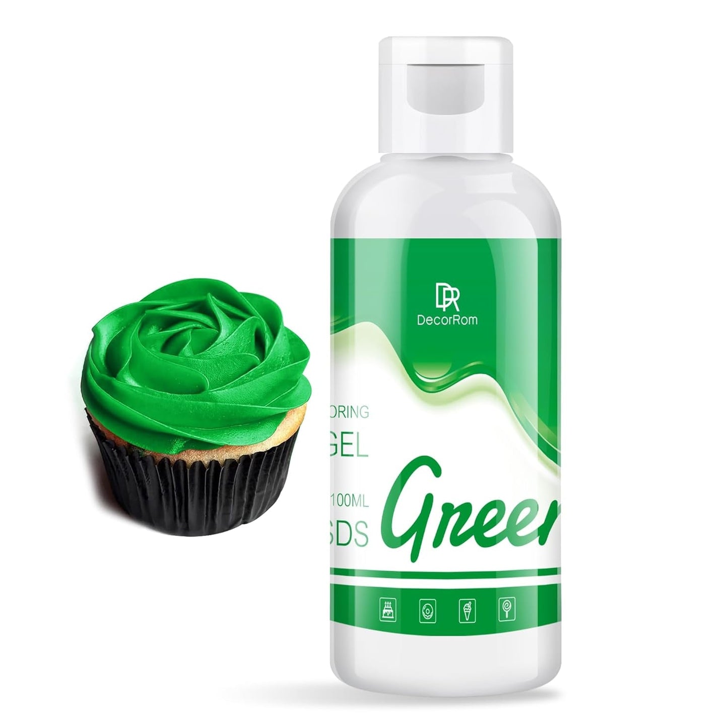 Gel-madfarve - 120 g koncentreret madfarve til kagepynt, bagning, småkager, macarons - sukkerfri madfarve til drikkevarer, kagedekoration, DIY-slime, påskeæg (hvidt)