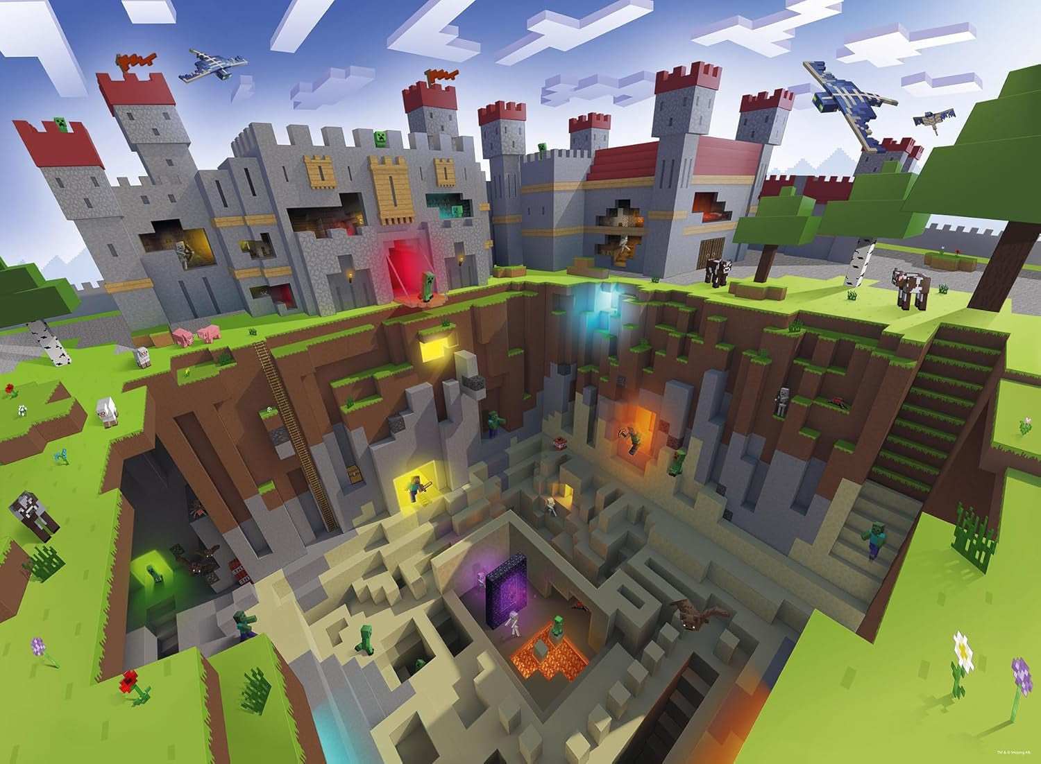 Ravensburger puslespil til børn 13334 - Minecraft Cutaway - 300 brikker XXL Minecraft puslespil til børn over 9 år Puslespil Naty Shop