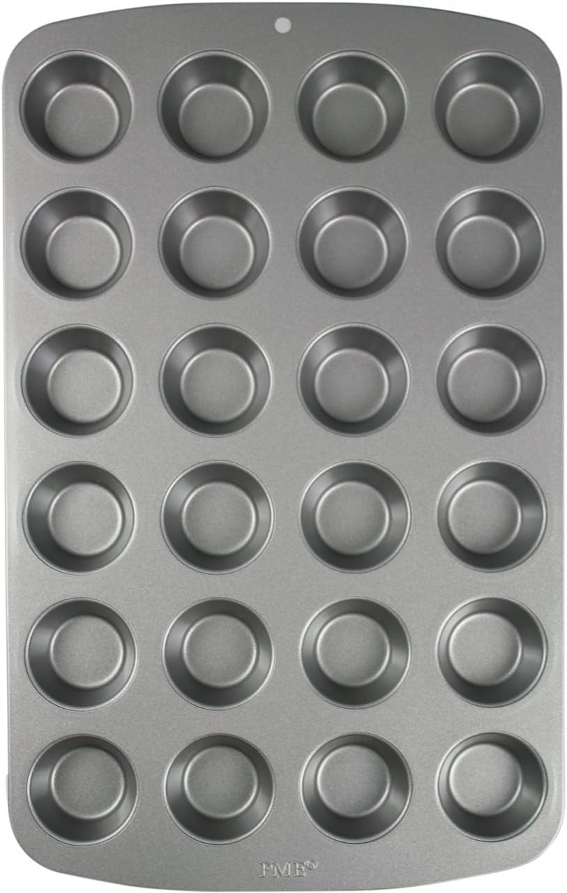 CSB111 Antihaftbeschichtete Mini-Muffinform Mit 24 Löchern Aus Karbonstahl, Edelstahl, Sølv, 39,4 X 24,6 X 2,1 Cm Forme og bakker til bagning Naty Shop 39,4 X 24,6 X 2,1 Cm Einzeln