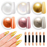 BISHENGYF Rose Gold Chrome Nail PowderNeue Upgrade Grosse Kapazitä Chrom PulverSuper-Spiegeleffekt Metall Mirror Chrome Powder – Neon Glassy Pearl Effect Glitter Nagelkunst Pulver Für DIY Salon