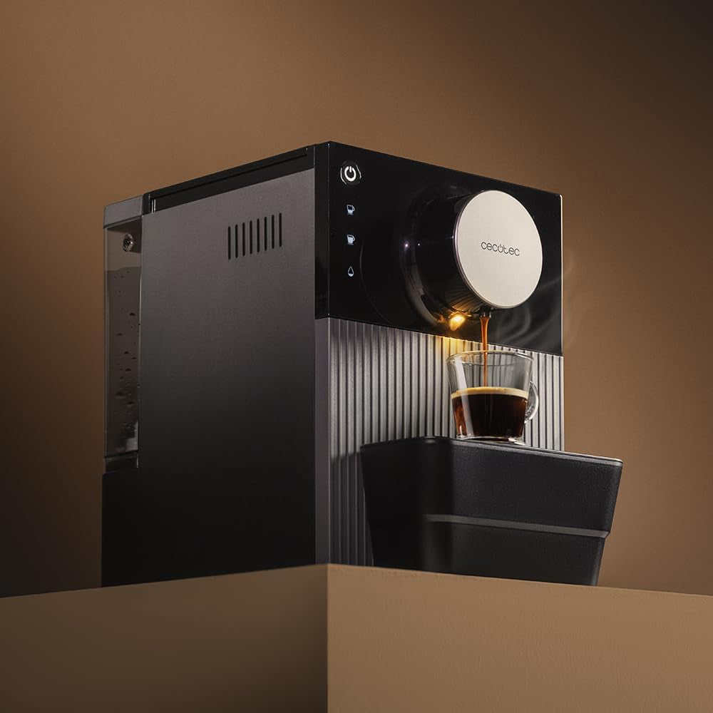 Cecotec Cremmaet Cube kompakt espressomaskine, 1350 W, pressesystem 10 g, præ-infusionssystem, 19 bar, termobloksystem, 5 slibeindstillinger, touch kontrolpanel