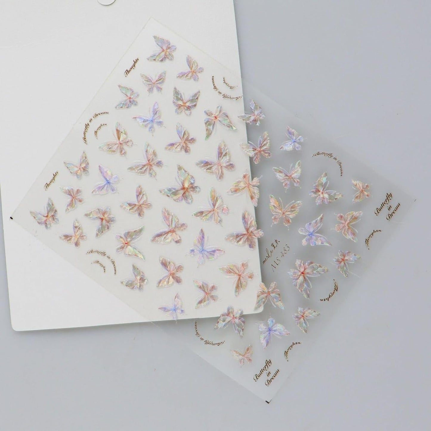 JMEOWIO 3D Nagelsticker Schmetterling Nail Art Sticker Selbstklebend Nagelaufkleber 5D Stereoskopisk Dekoration Nageldesign Tilbehør 1 Blatt