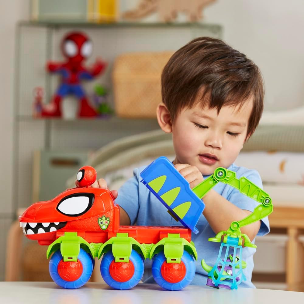 Marvel Spidey og hans supervenner Dino Crawler Superhelte-legesæt med Spidey- og Dino-figurer og transportlegetøj fra 3 år og opefter Actionfigurer Naty Shop