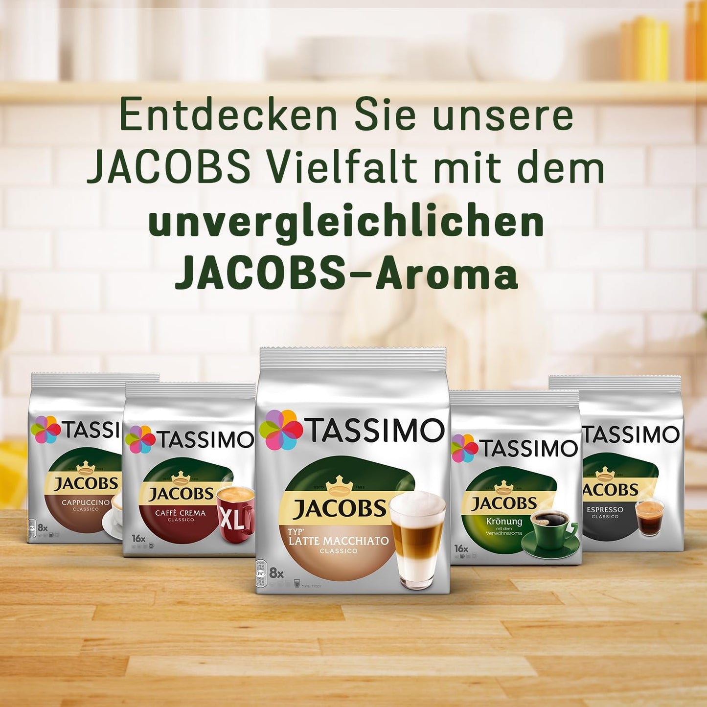 Tassimo Kapseln Jacobs Espresso Classico, 5 x 16 pads, 80 Kaffeekapseln