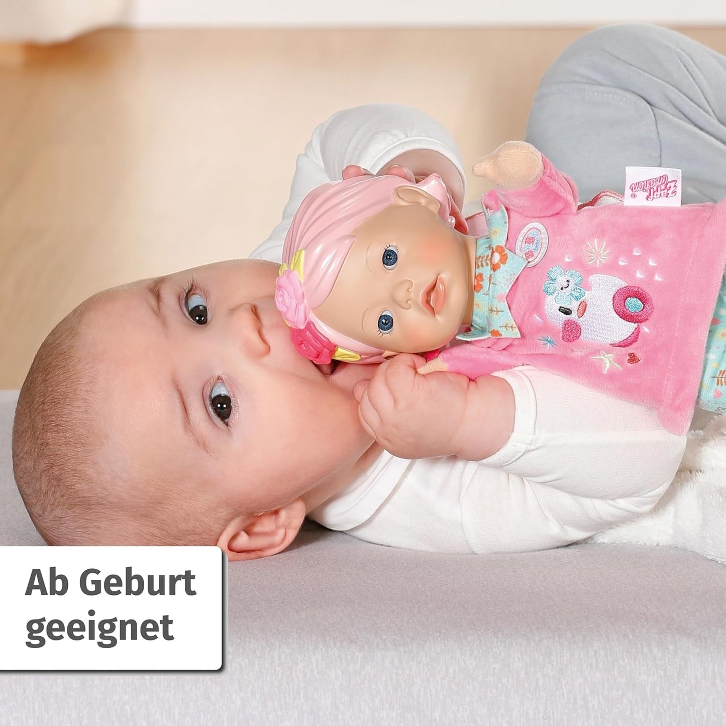 BABY født til babyer Gebyr Blød kropsdukke med fingerlommer i armene 26 cm høj hånddukke 834695 Zapf Creation