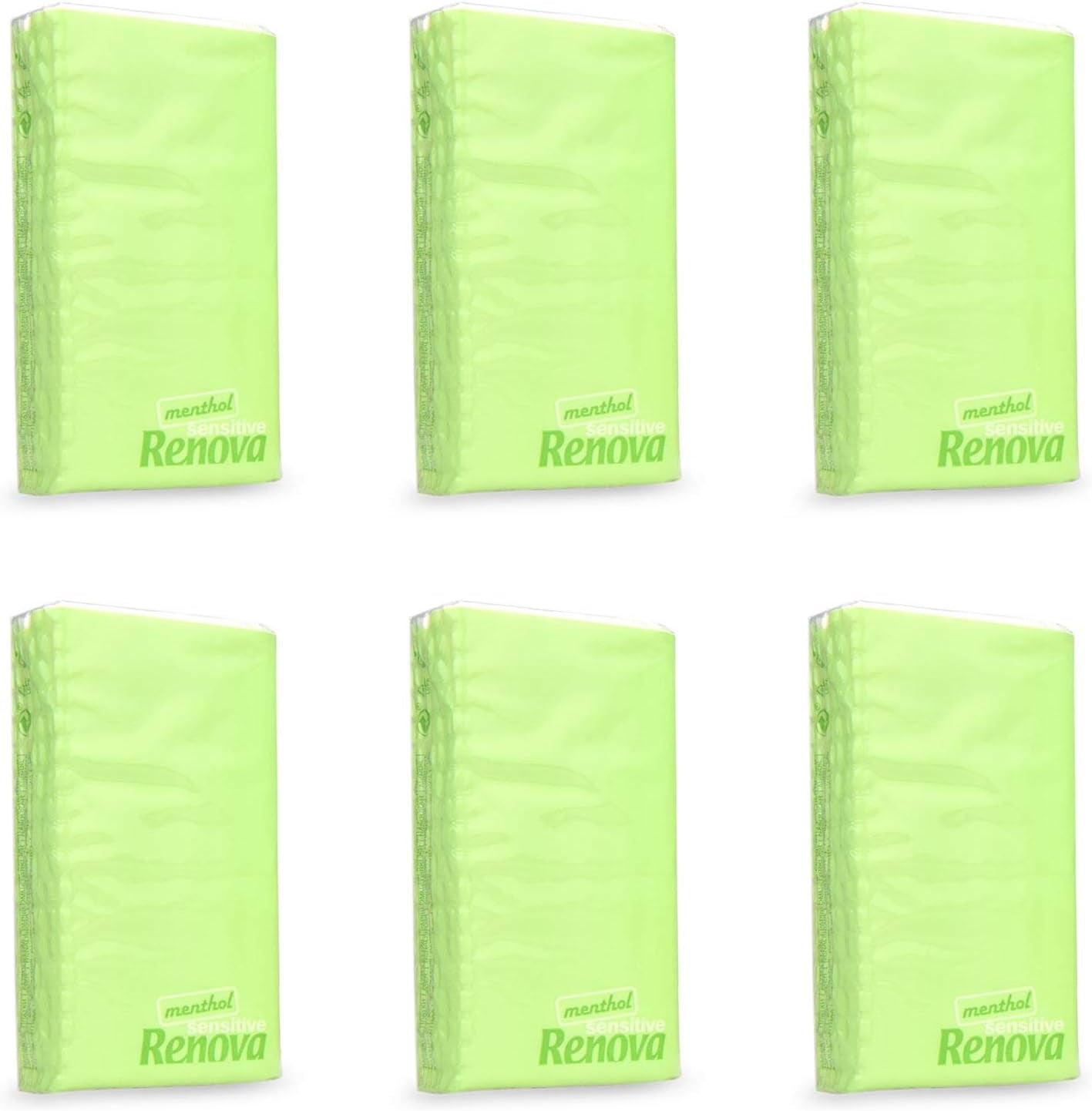 Pocket Tissues Renova SENSITIVE MENTHOL 6 Pakke Almindelig Hvid 1 Stk (Pakke med 6)