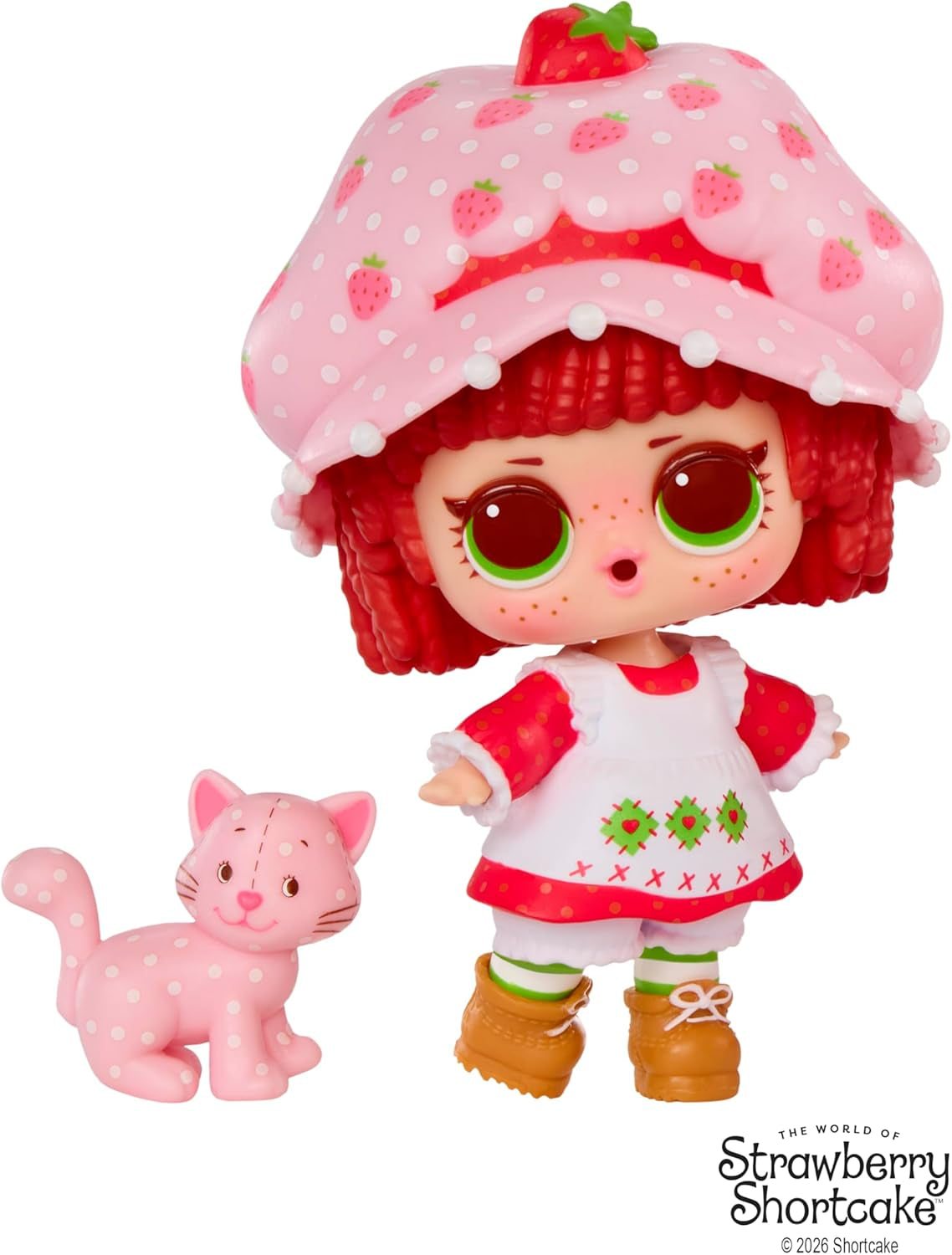 LOL overraskelse! Elsker Strawberry Shortcake Tots - Duftende samlerdukker med 7 overraskelser, kæledyr, mode, sko, hat, legesæt med Strawberry Shortcake Convertible House, i alderen 4+
