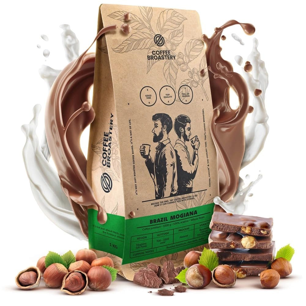 Sæt kaffebønner 2x1kg 2000g | Brasilien Mogiana | Brasilien Cerrado | Brasilien | Særlig kaffe | Frisk stegt