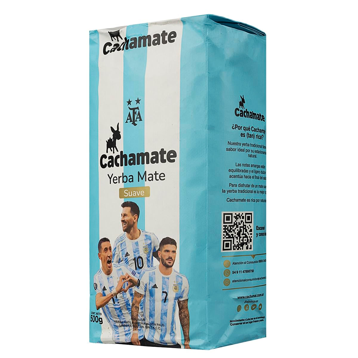 CACHAMATE Mundial Suave 500G | Special edition fodbold | Argentinske Yerba Mate | 12 måneders naturlig modning | Antioxidant og vanddrivende egenskaber