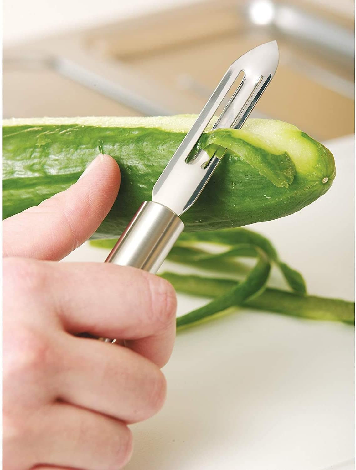 WMF Profi plus skræller 19 cm, grøntsagsskræller, rustfrit stål Cromargan Peeler Naty Shop