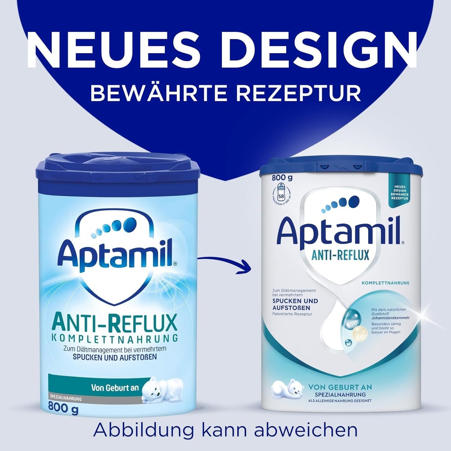 Aptamil Anti-Reflux - Komplet formel fra fødslen Diætstyring Opkastning og opstød Babymad Mælkepulver 1 x 800 g