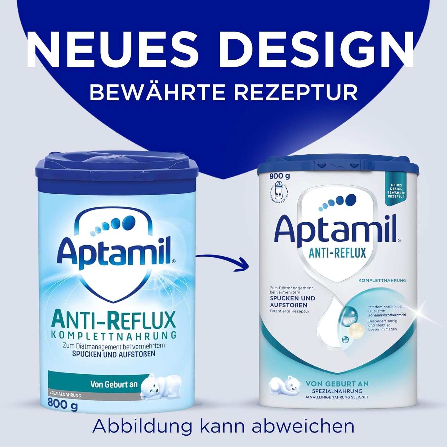 Aptamil Anti-Reflux - Komplet formel fra fødslen Diætstyring Opkastning og opstød Babymad Mælkepulver 1 x 800 g