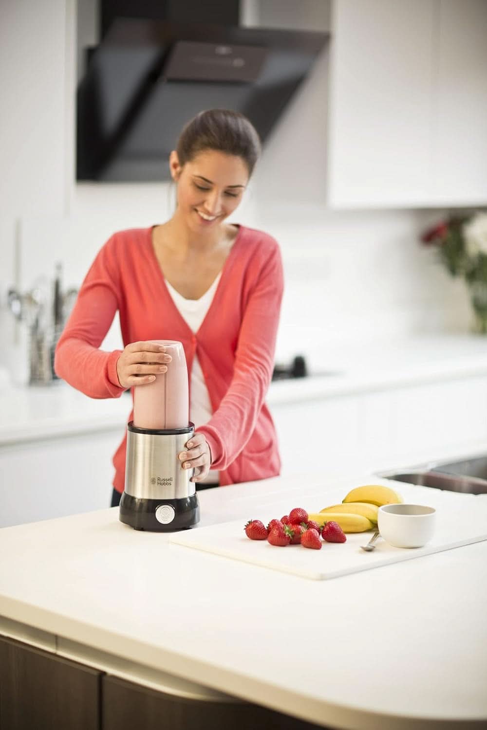 Russell Hobbs Mixer [Multifunktions- Standmixer] Nutriboost (Inkl. 5 Bpa-Freie Und Spülmaschinengeeignete Behälter + Deckel, 22.000 U/Min, 0,9 Ps-Motor) Elektrisk, Smoothie-Maker 23180-56 Kitchen Naty Shop