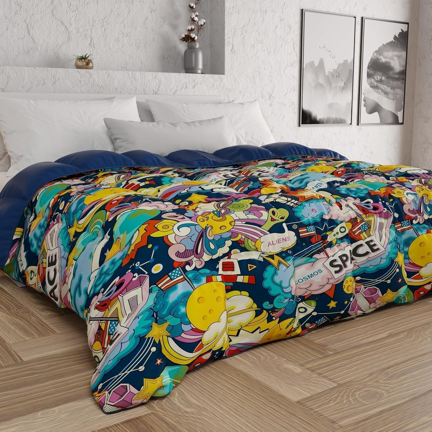 PETTI Artigiani Italiani - Vinterdyne, Vinterdyne, Enkel quilt, Dobbeltsidet, monofarvet og digitalt tryk, 100 % allergivenligt mikrofiber, Made in Italy Naty Shop dyner og dyner