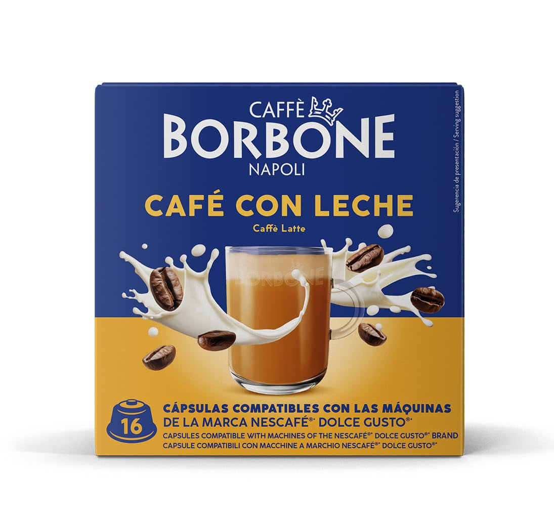 Caffè Borbone Café au Lait - 64 Kapseln - Løsliches Pulvergetränk mit Milchpulver und Instantkaffee - Kompatibel med Kaffeemaschinen der Marke Nescafè®* Dolce Gusto®*