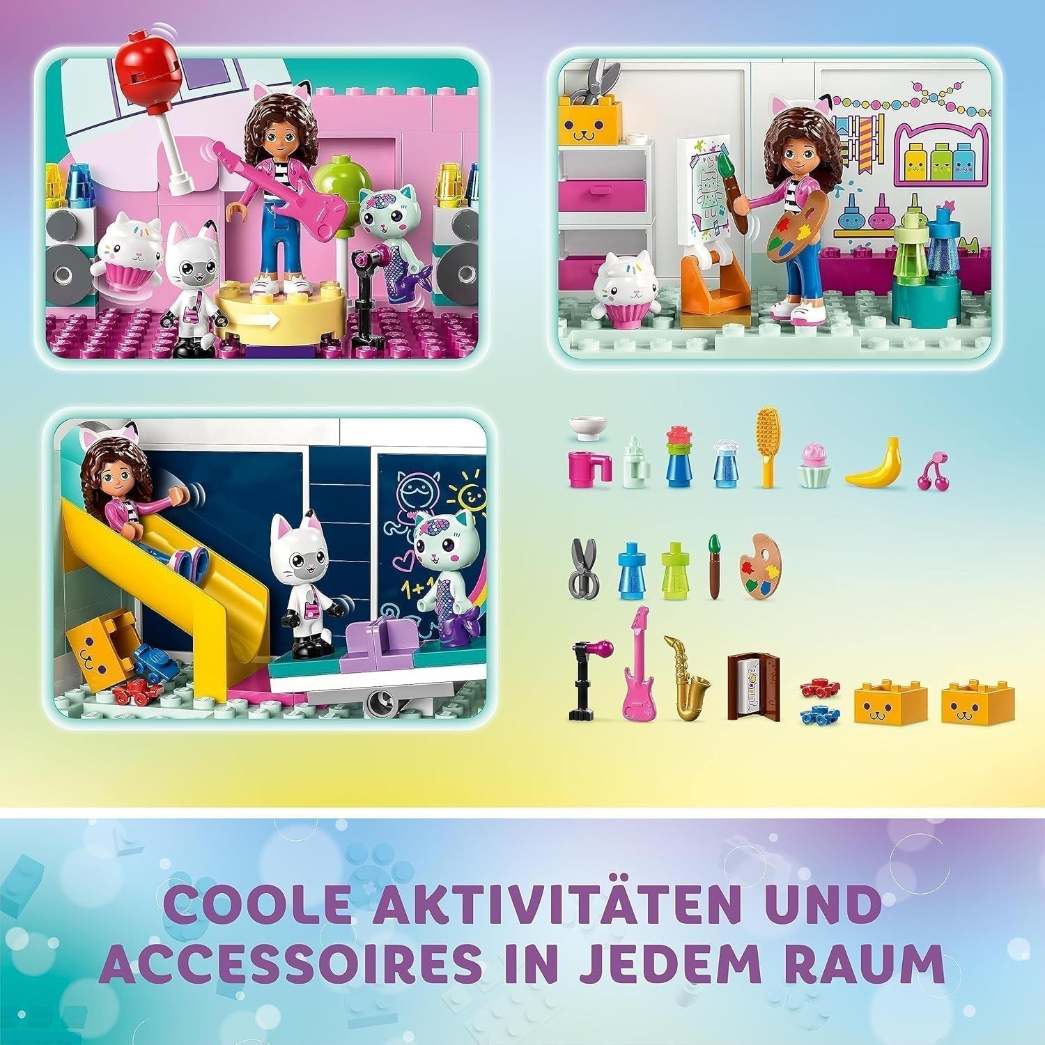Lego 10788 Gabbys dukkehuslegetøjssæt, 8 værelser og 4 etager Gabbys dukkehuslegetøj med Pandi, Meerkat, Kuchi figurer og tilbehør, gave til 4-årige piger, drenge og børn Byggesæt Besuche den LEGO-Store