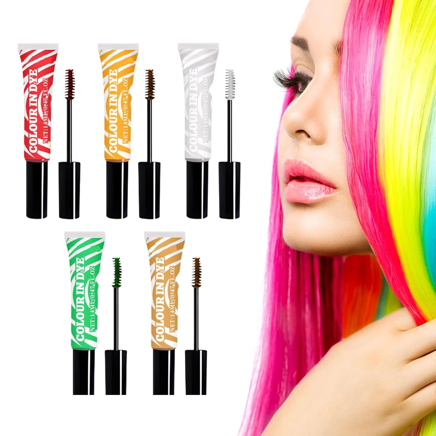 5 farver Børn Midlertidig Hårfarve Vaskbar Farve Mascara Hårkridt Salon Hårfarve Naty Shop Standardtitel
