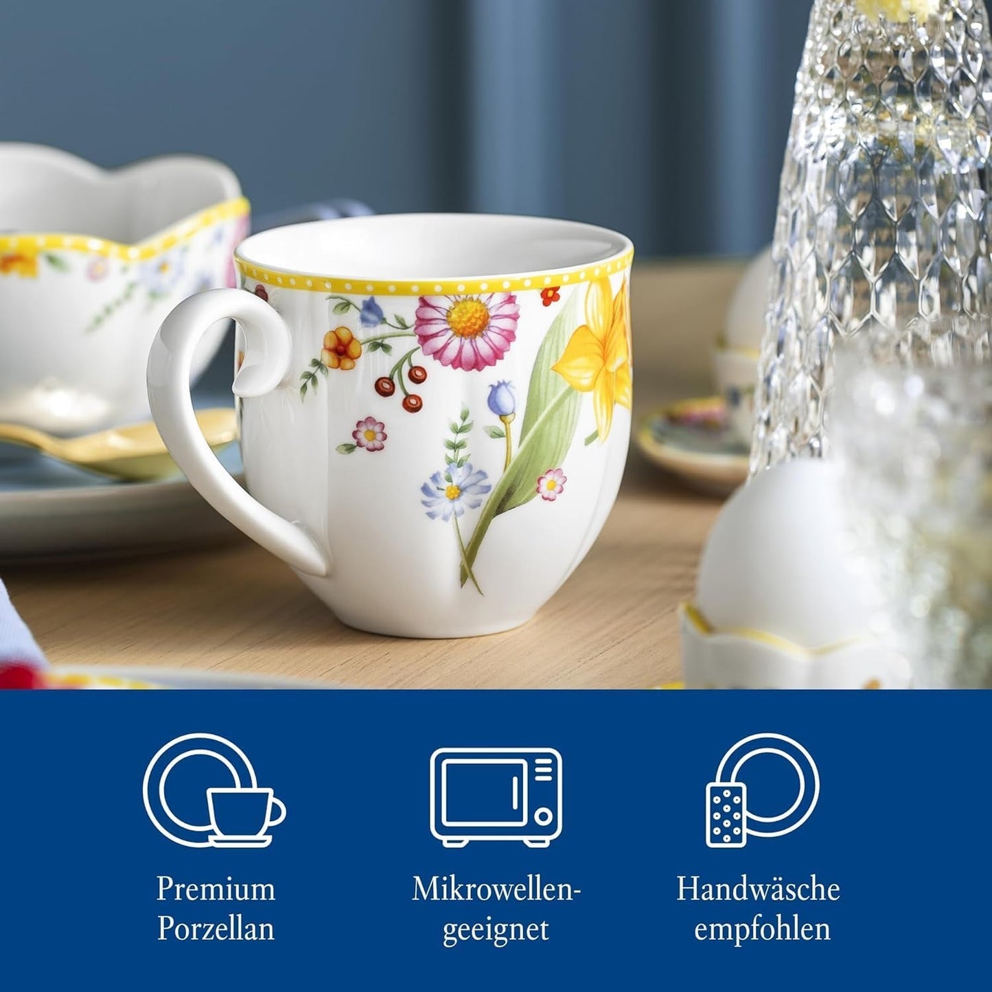 Villeroy & Boch - Spring Awakening morgenmadssæt til 2, 6 stykker, påskestel, morgenmad, påske, kaffeservice, forårsstel, porcelæn
