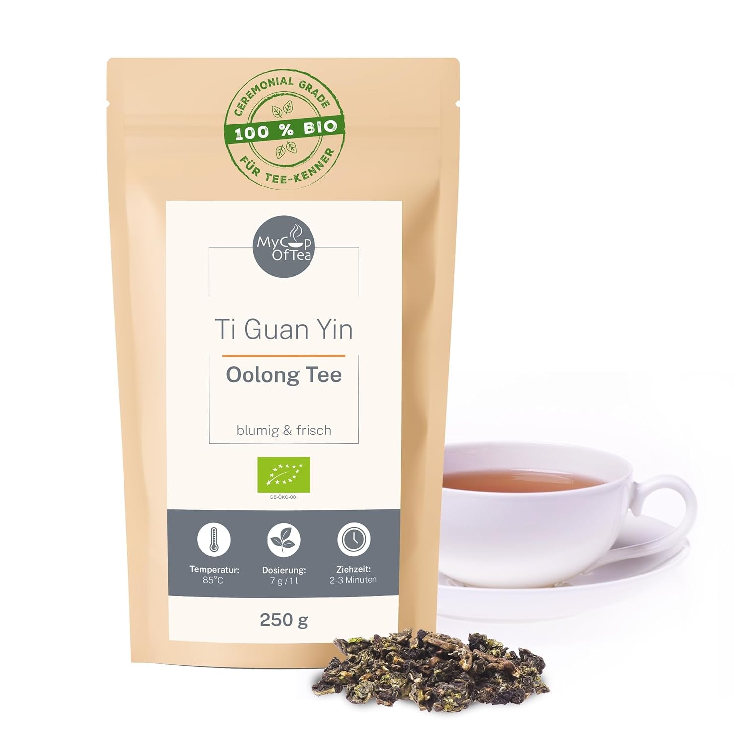Ti Guan Yin Bio Oolong Tea 100g - Økologisk Oolong te af høj kvalitet fra Kina - Wu Long (ceremoniel kvalitet) - Til teelskere og kendere - Mycupoftea