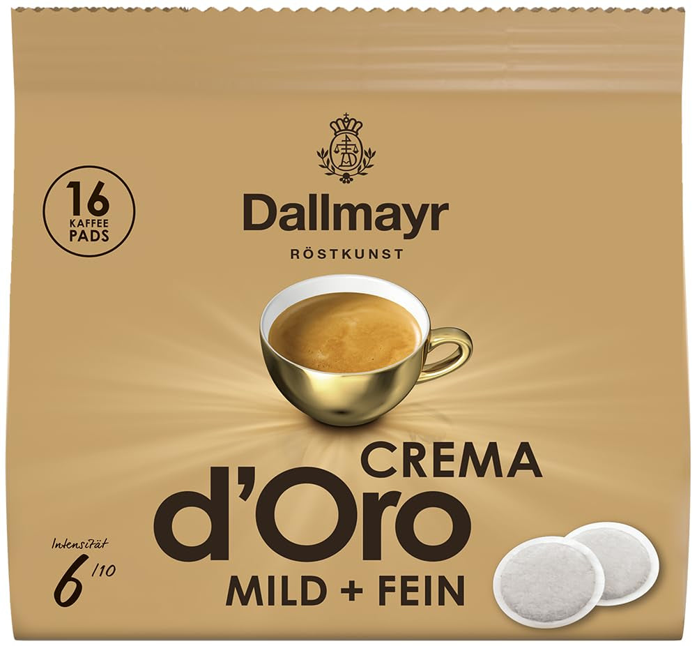 Crema d'Oro milde og fine pads (16 Kaffee Pads)