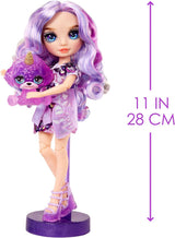 Rainbow High Fashion Dukke med Slime og Pet - Lilla - 28 cm Glitter Dukke med Glitter Slime, Magic Pet og Fashion Accessories - Legetøj til børn - Ideel til 4-12 år