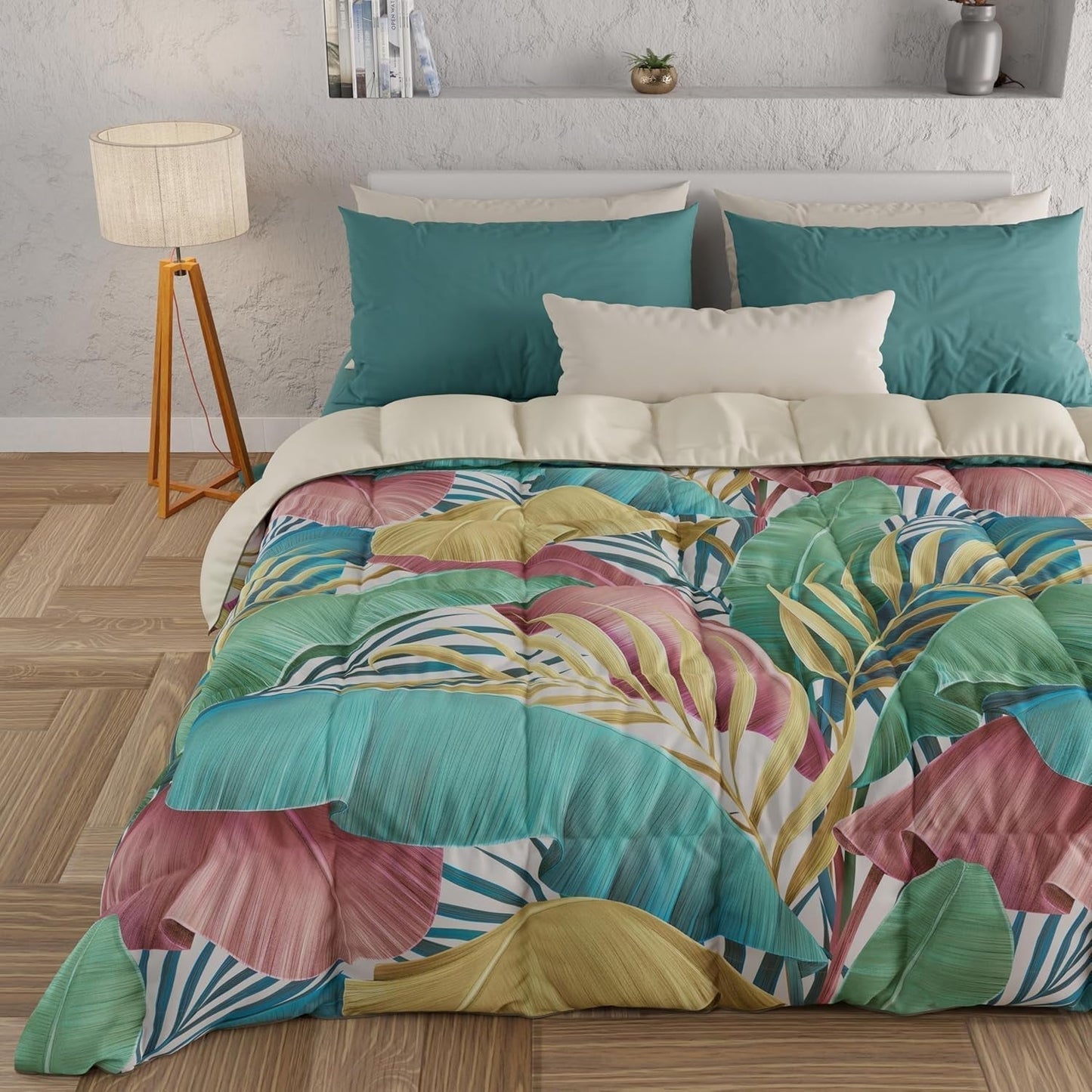PETTI Artigiani Italiani - Vinterdyne, Vinterdyne, Enkel quilt, Dobbeltsidet, monofarvet og digitalt tryk, 100% hypoallergen mikrofiber, Made in Italy