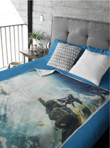 Zelda Sherpa-tæppe - Sky Totk - 100 X 150 Cm - Officielt licenseret produkt, grønt, Twin HÃ”MADICT senge og tæpper