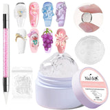 NAILGIL Solid Gel Neglelak, Solid Gel Neglelim, 3D Nail Art Skulptur med værktøjssæt, DIY Home Salon, Transparent 15G
