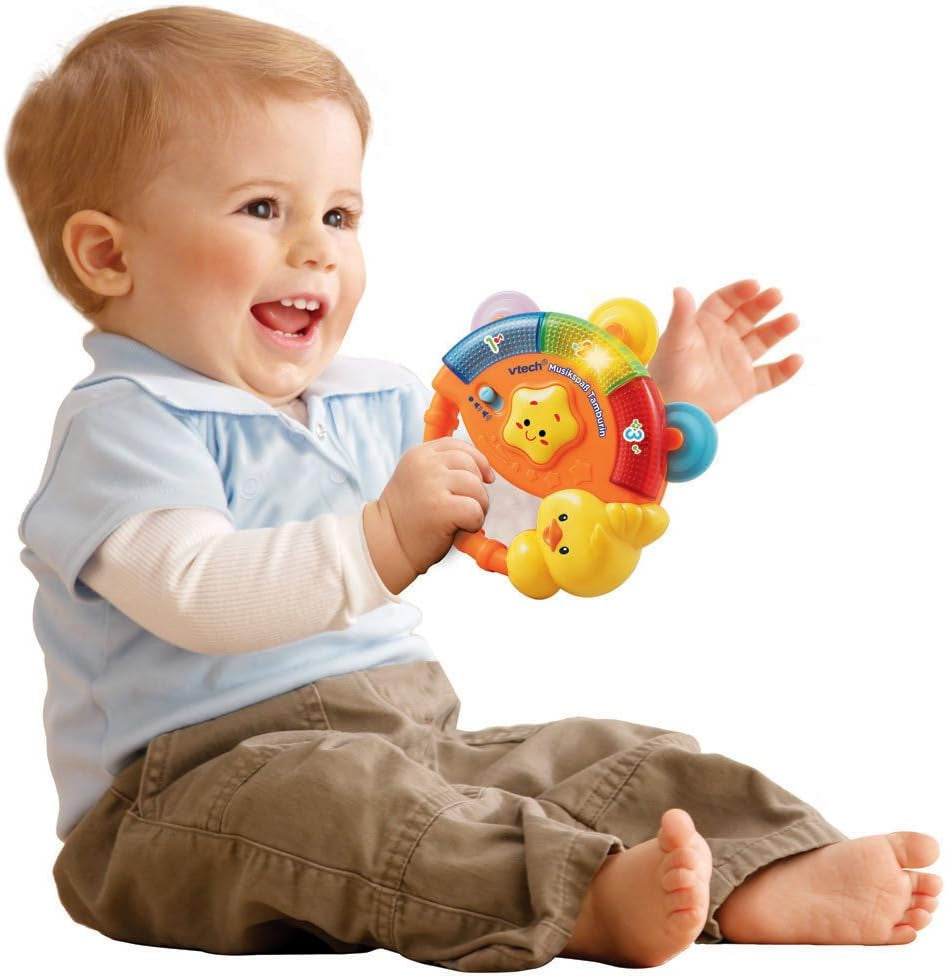Vtech Baby 3-i-1 Magic Music Ball, 9-36 måneder & Baby Music Fun Tambourine - Elektronisk legetøj med musik og lydeffekter - I 9-36 måneder Babylegetøj Bebe Naty Shop