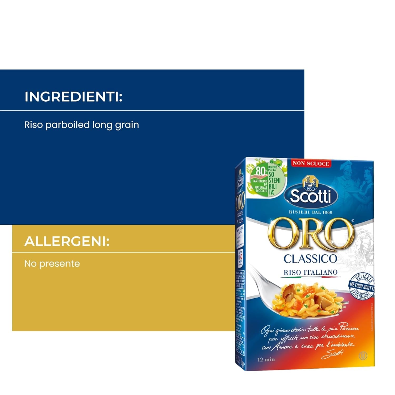 ORO Classico 1 kg italiensk forkogte ris