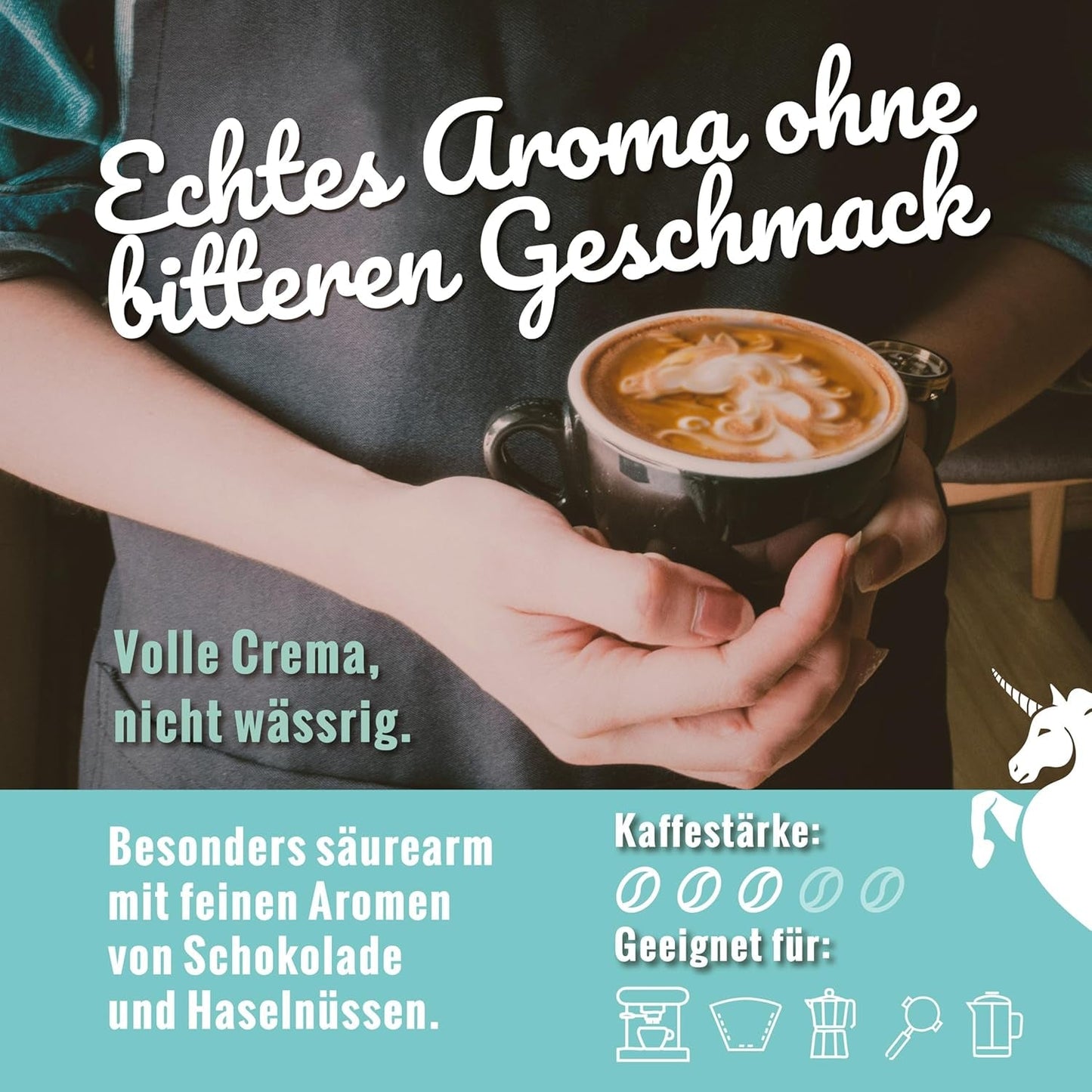 Blank stege - EINZIG - 1 kg - Kaffeebohnen kafeinfrei - 100% Arabica aus Peru - schonend & umweltfreundlich entkoffeiniert - säurearm mit voller Crema - ideel til jede Zubereitungsart