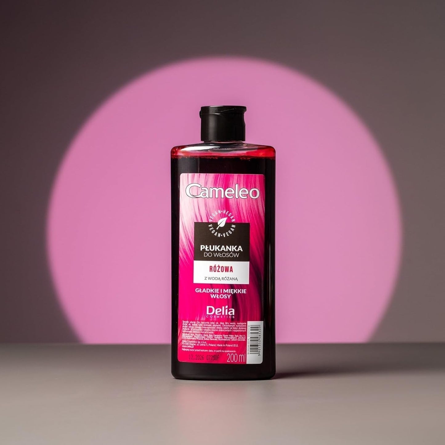 Cameleo - Rose Water Pink Hair Tonic No Yellow Tint Semi Permanent Hårfarve - Til blondt og gråt hår - Farve & pleje - Parabenfri | 200 ml Naty Shop hårfarve