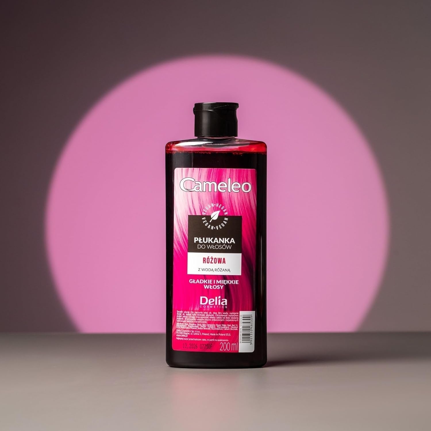 Cameleo - Rose Water Pink Hair Tonic No Yellow Tint Semi Permanent Hårfarve - Til blondt og gråt hår - Farve & pleje - Parabenfri | 200 ml Naty Shop hårfarve