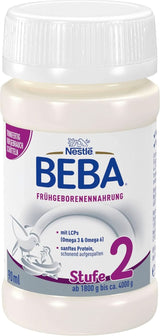 Mad til for tidligt fødte børn BEBA Level 2, Specialfoder til for tidligt fødte børn og nyfødte med lav vægt, klar til at drikke, pakke med 32 (32 x 90 ml) Naty Shop