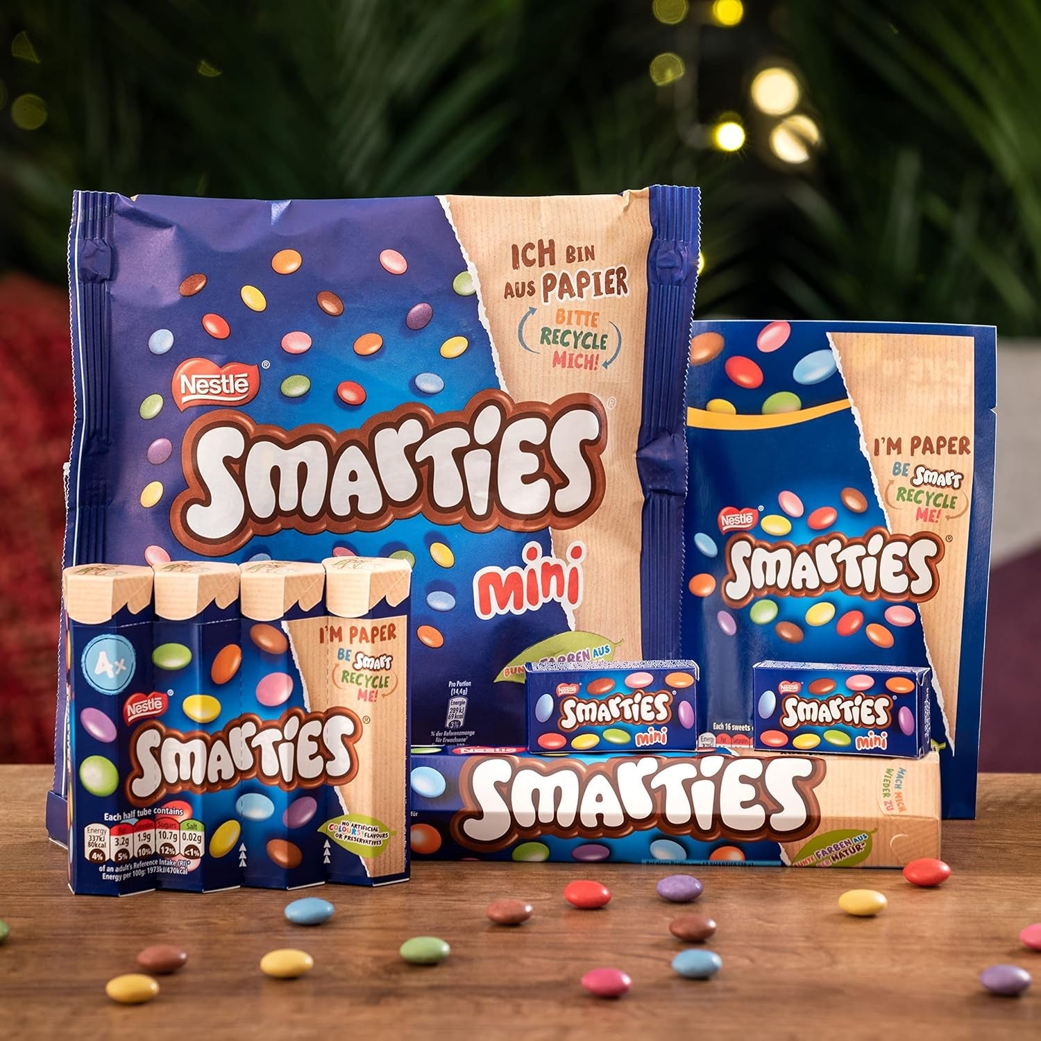 Nestlé SMARTIES Mini individuelt indpakkede små linser med mælkechokolade 3 pakke (1 x 187 g)