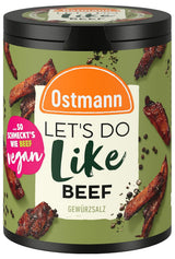 Ostmann Gewürze - Lad os gøre som oksekød | Rindfleisch-Geschmack für ungewürzte Fleischersatzprodukte | Gewürzsalz for Seitan, Tofu og vegetarisk og vegansk Gerichte | 90 g i Metalldose genbrugsbar